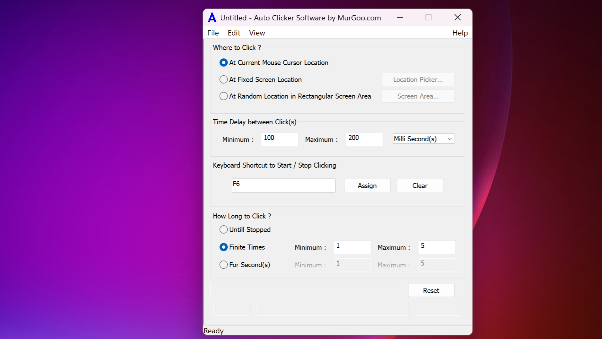 Auto Clicker Software Screenshot
