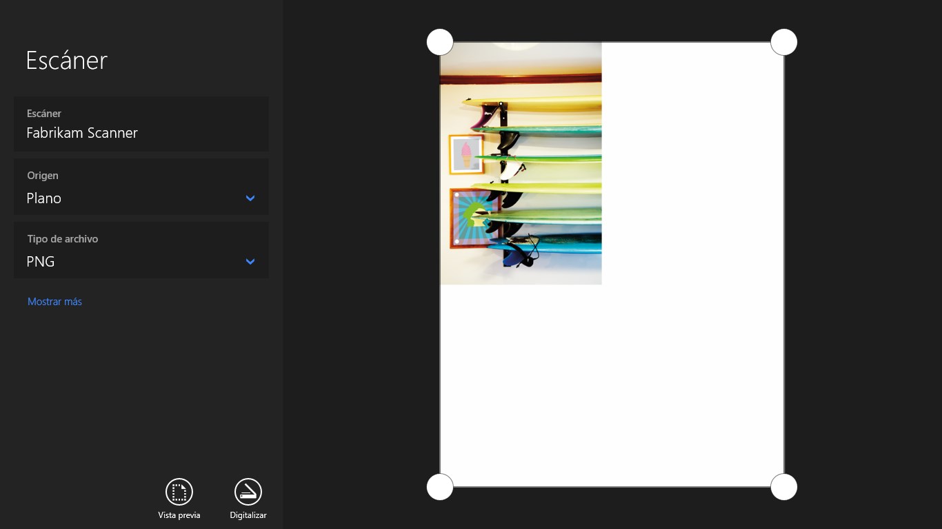 Captura de pantalla de Escáner de Windows