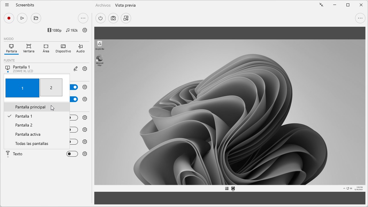 Captura de pantalla de Screenbits - Screen Recorder (Grabador de pantalla)