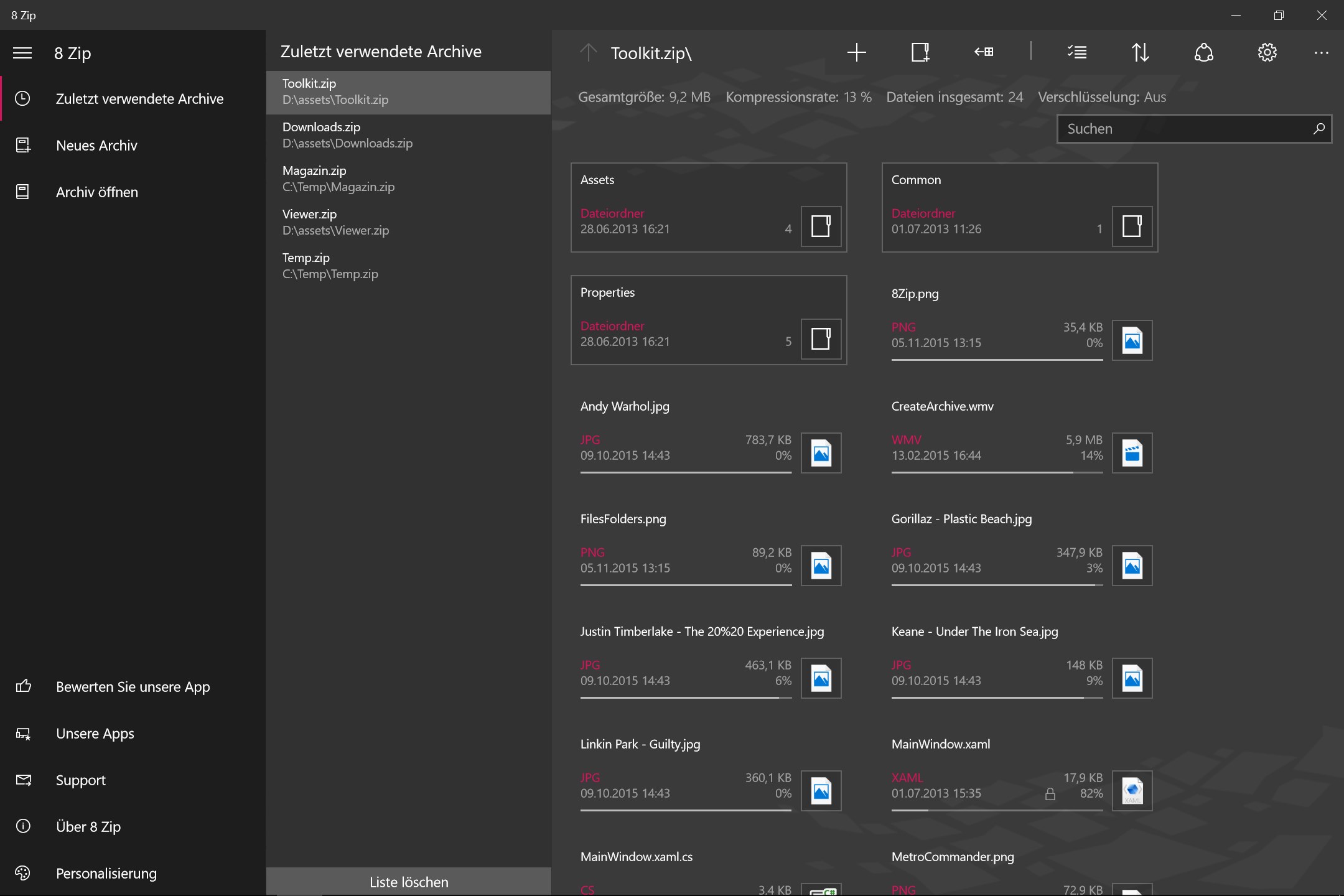 8 Zip Pro - advanced archiver. Create, unpack and encrypt. Screenshot