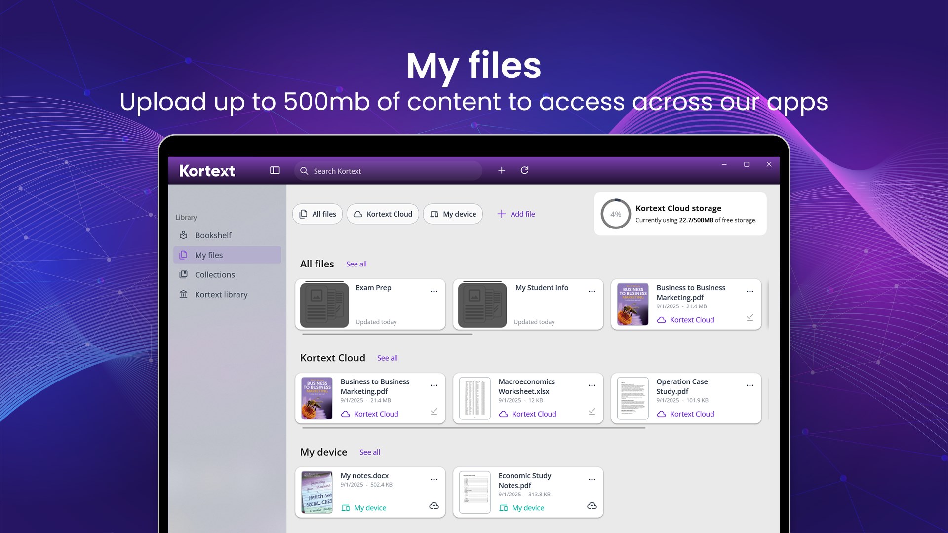 Kortext screenshot