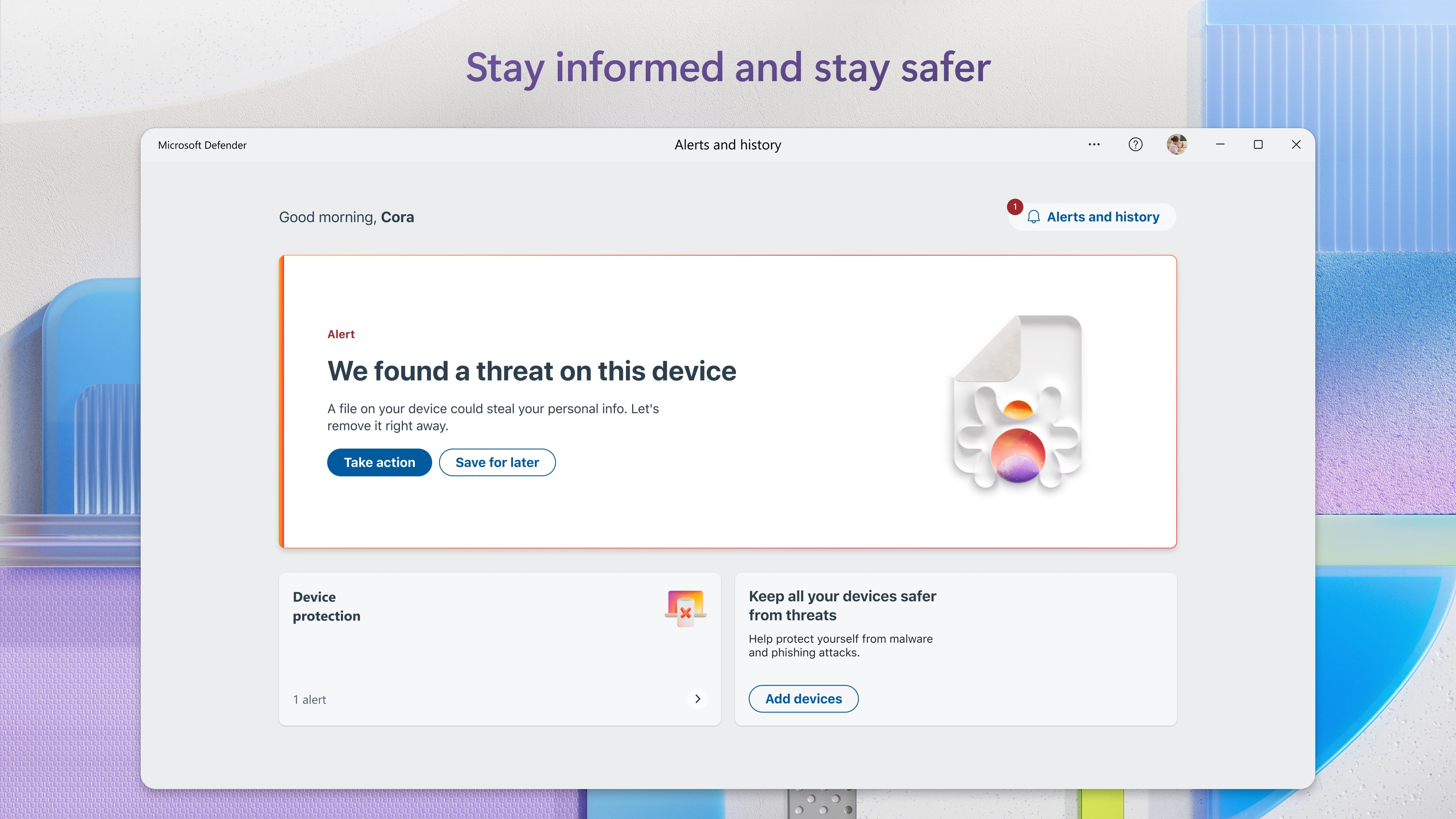 Captura de pantalla de Microsoft Defender