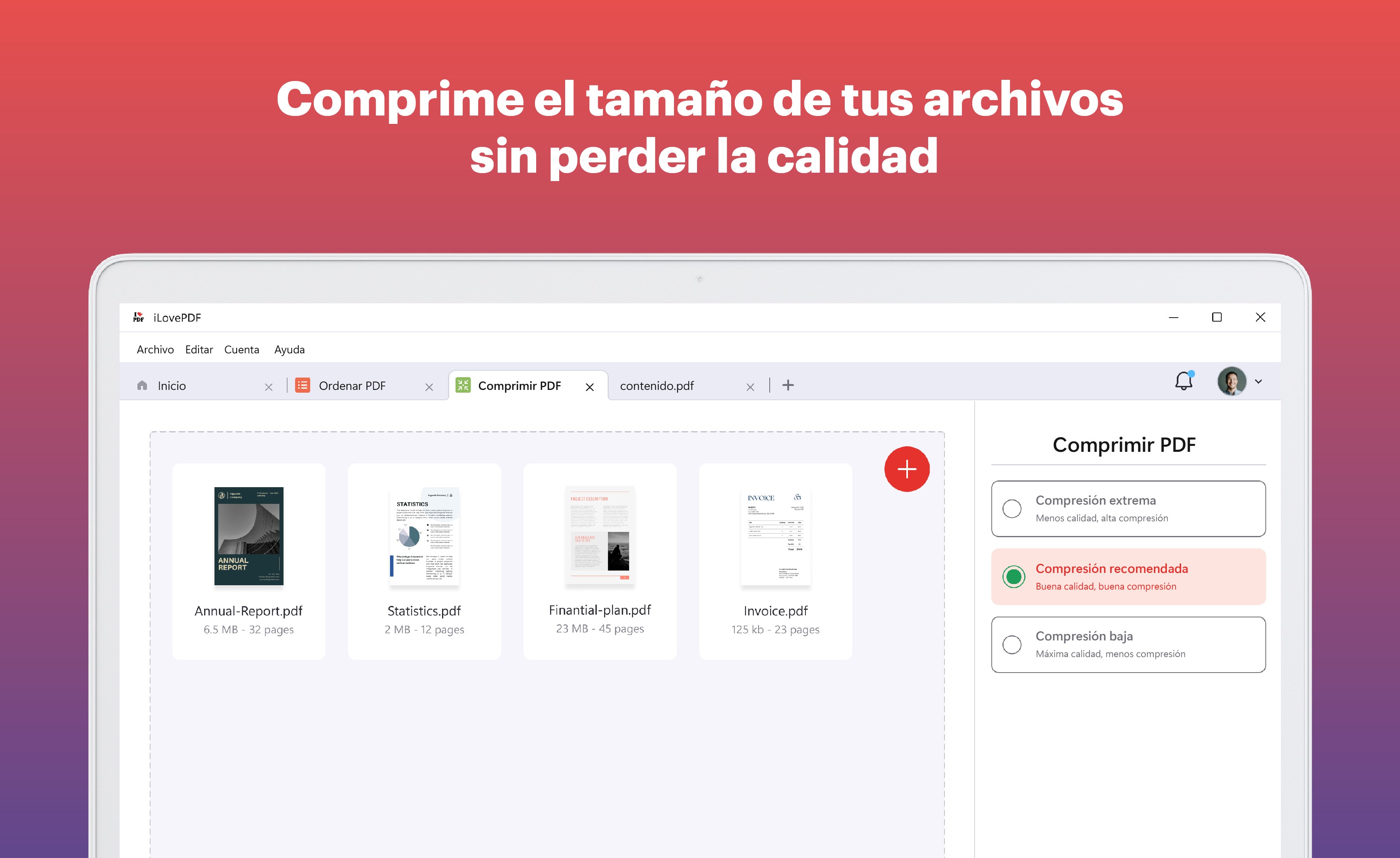 Captura de pantalla de iLovePDF: Editor PDF y Lector PDF