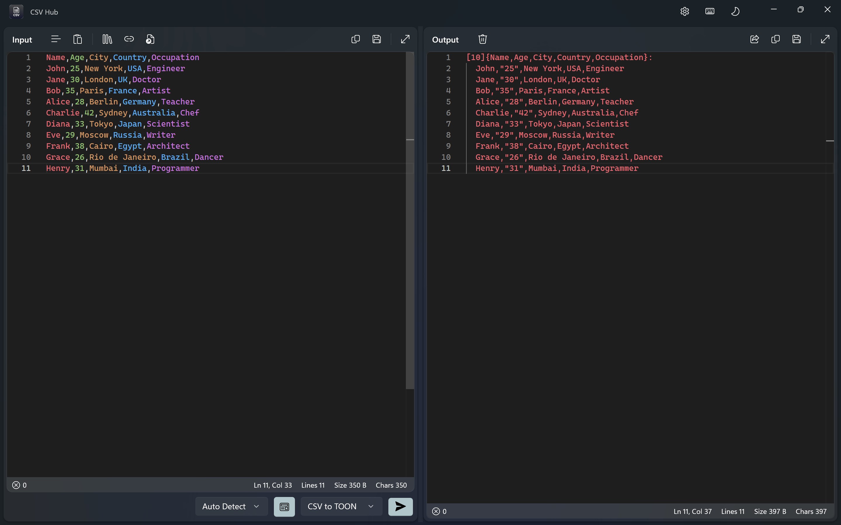 CSV Hub screenshot