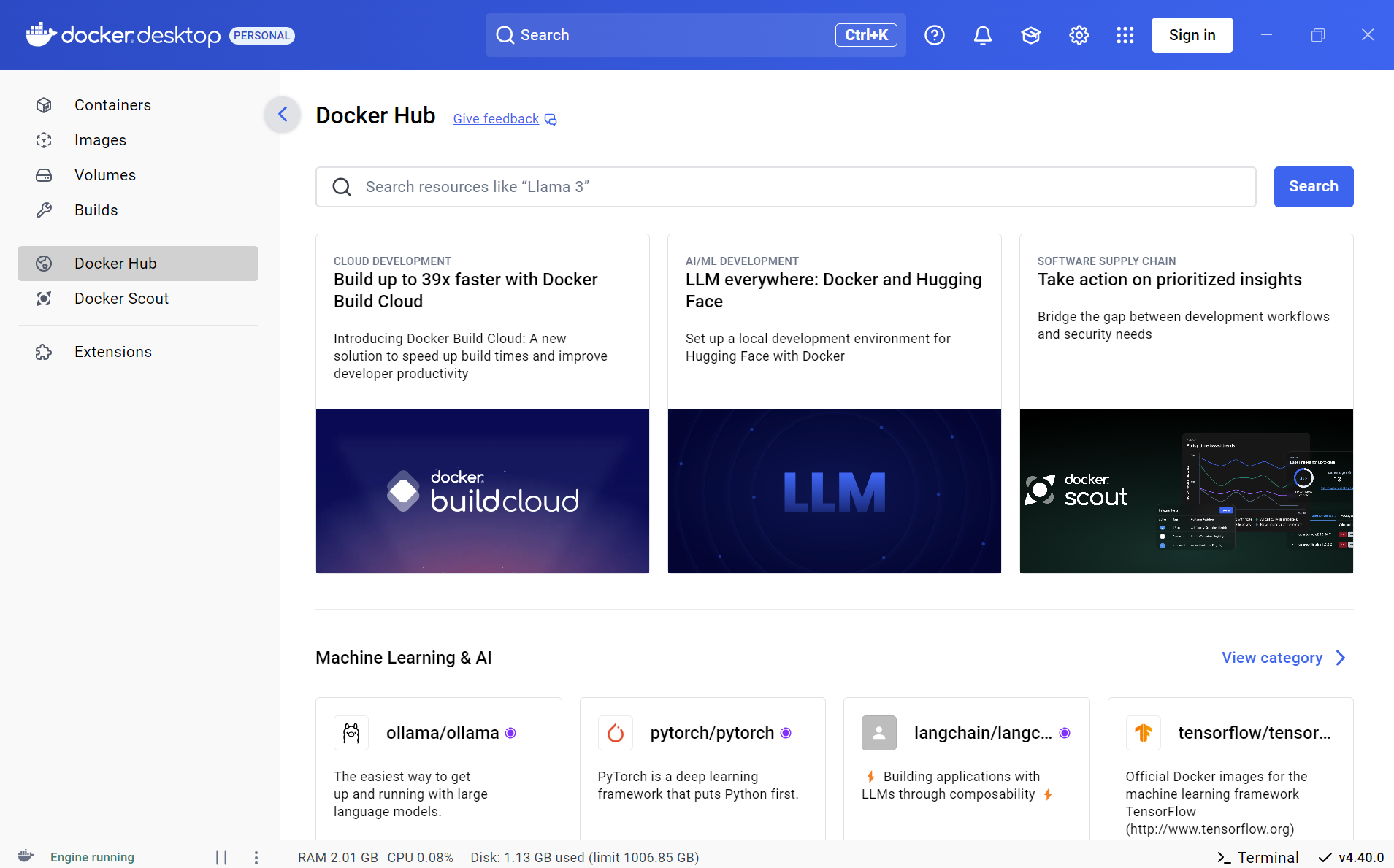 Docker Desktop screenshot