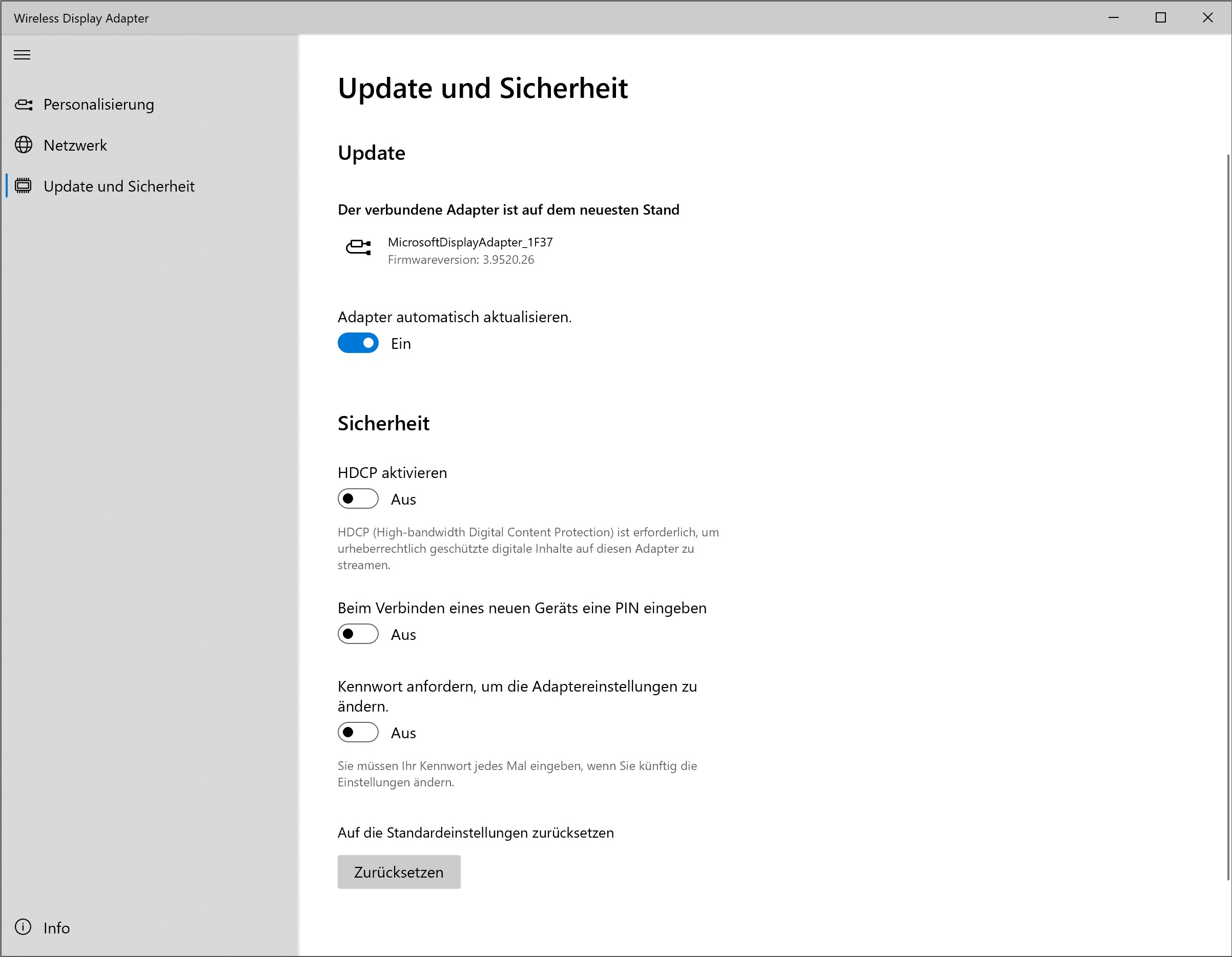 Microsoft Wireless Display Adapter Screenshot