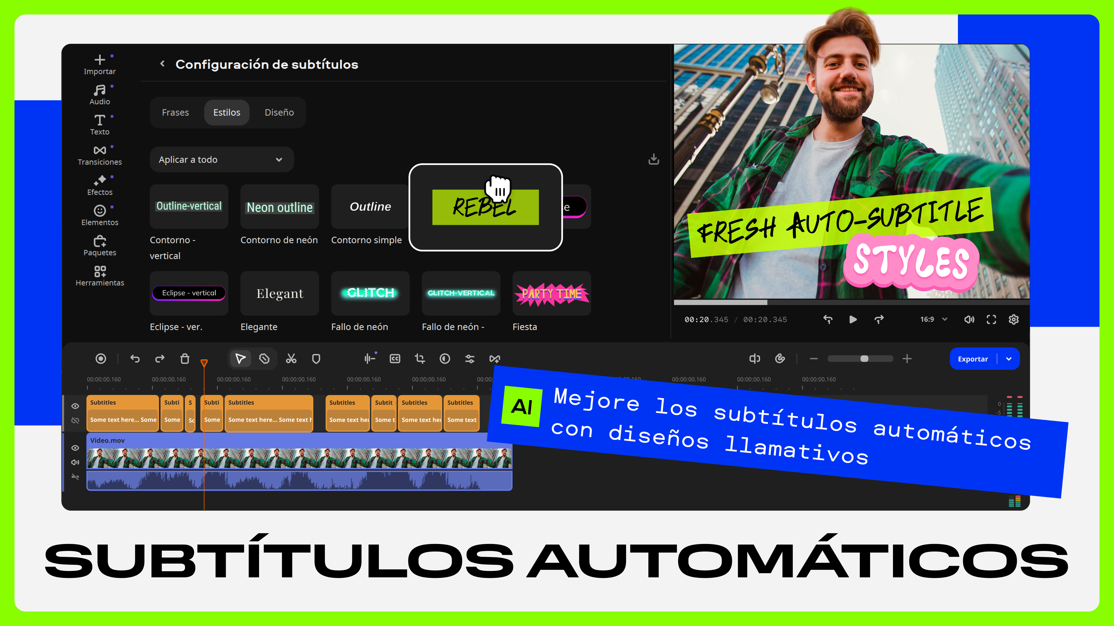 Captura de pantalla de Movavi Video Editor