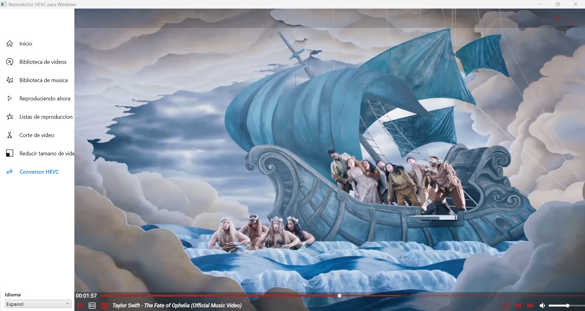 Captura de pantalla de HEVC Player for Windows