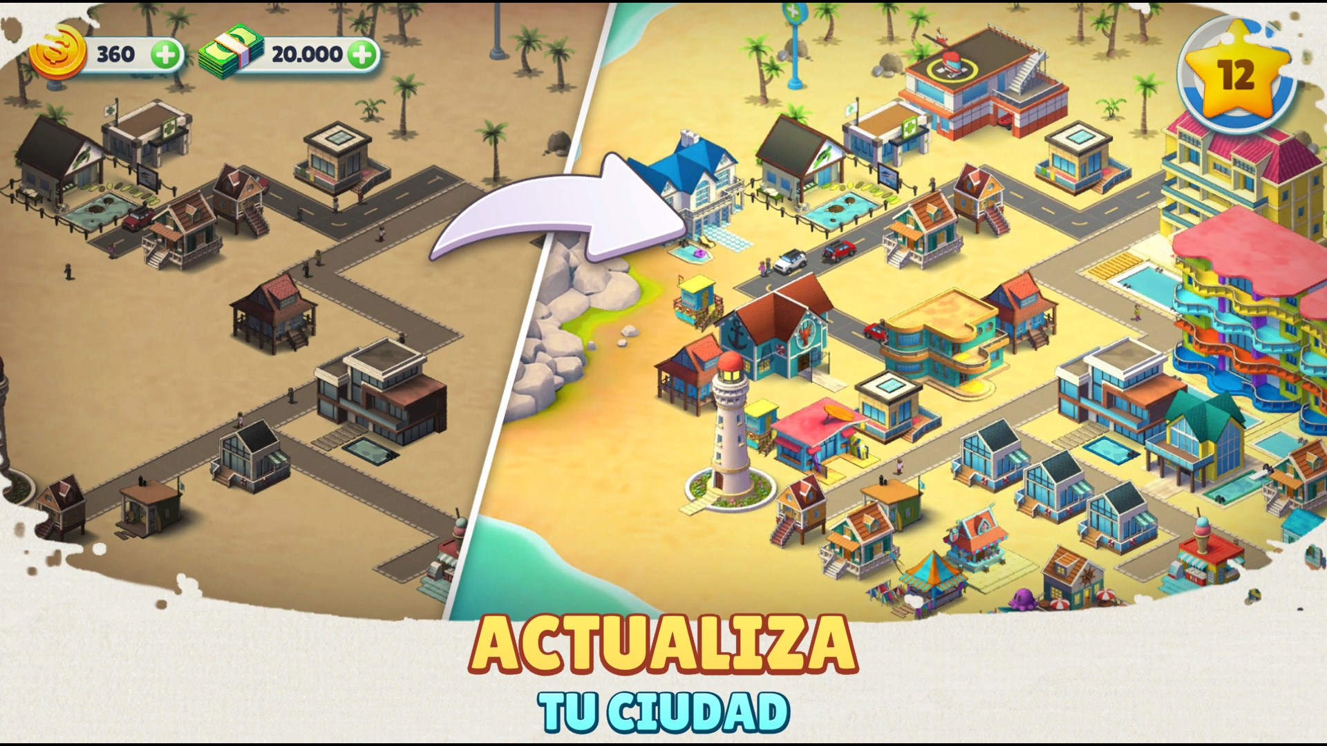 Captura de pantalla de Cosy Town: juego de construcción y exploración