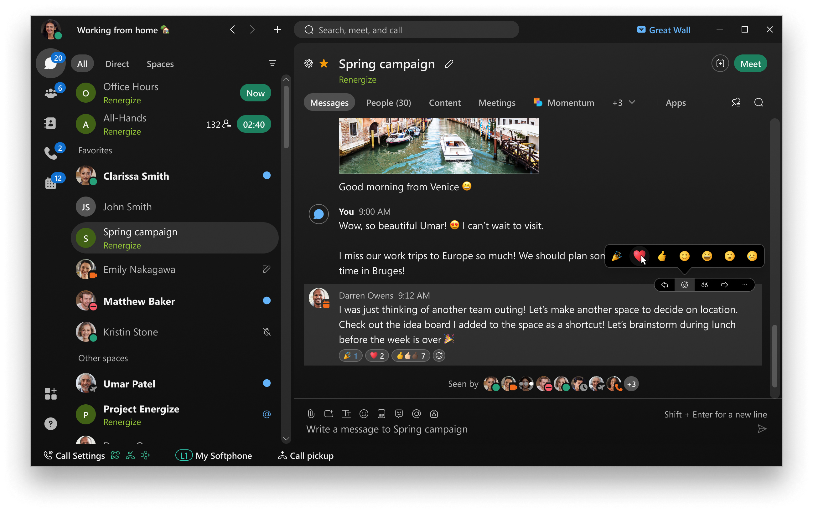 Captura de pantalla de Webex