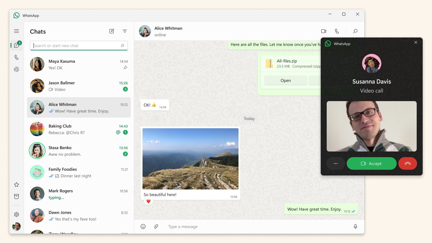 WhatsApp Beta Screenshot
