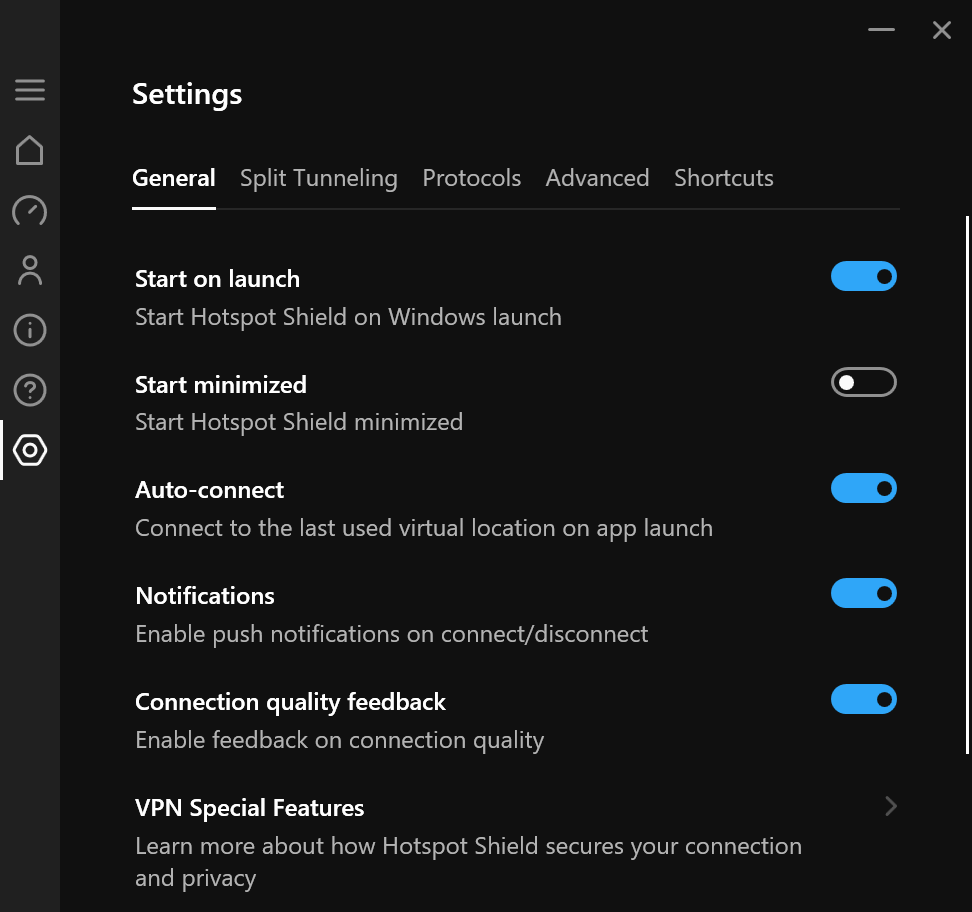 Captura de pantalla de Hotspot Shield - VPN