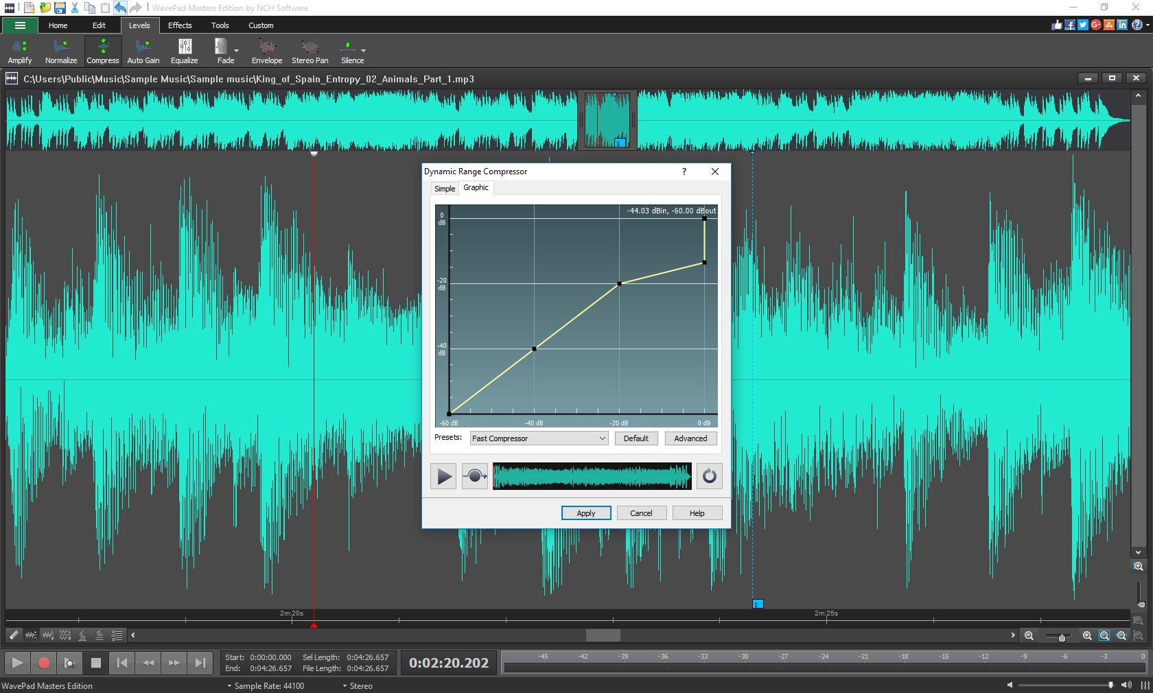 Captura de pantalla de WavePad