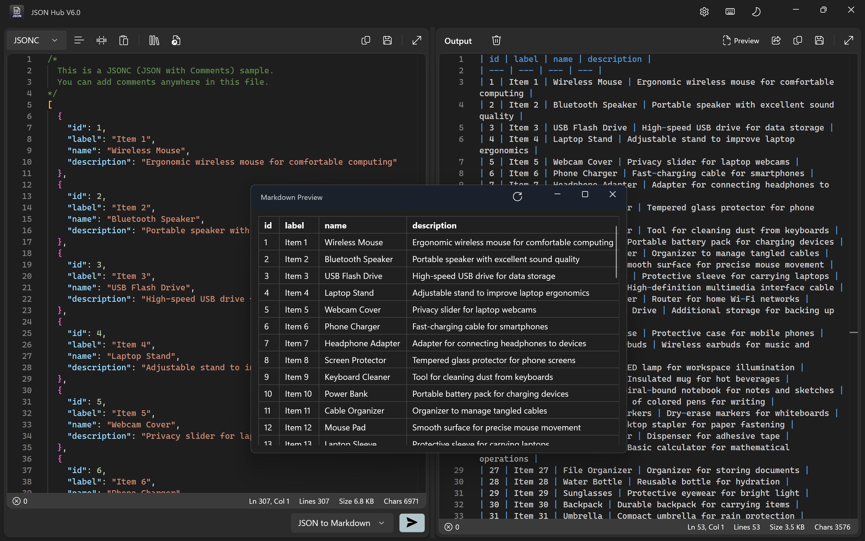 JSON Hub screenshot