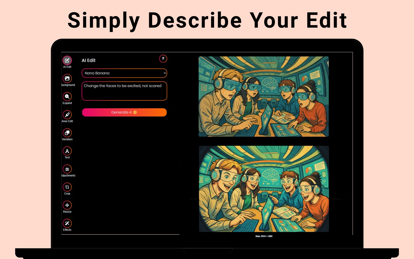 Tangra AI Photo Editor Screenshot