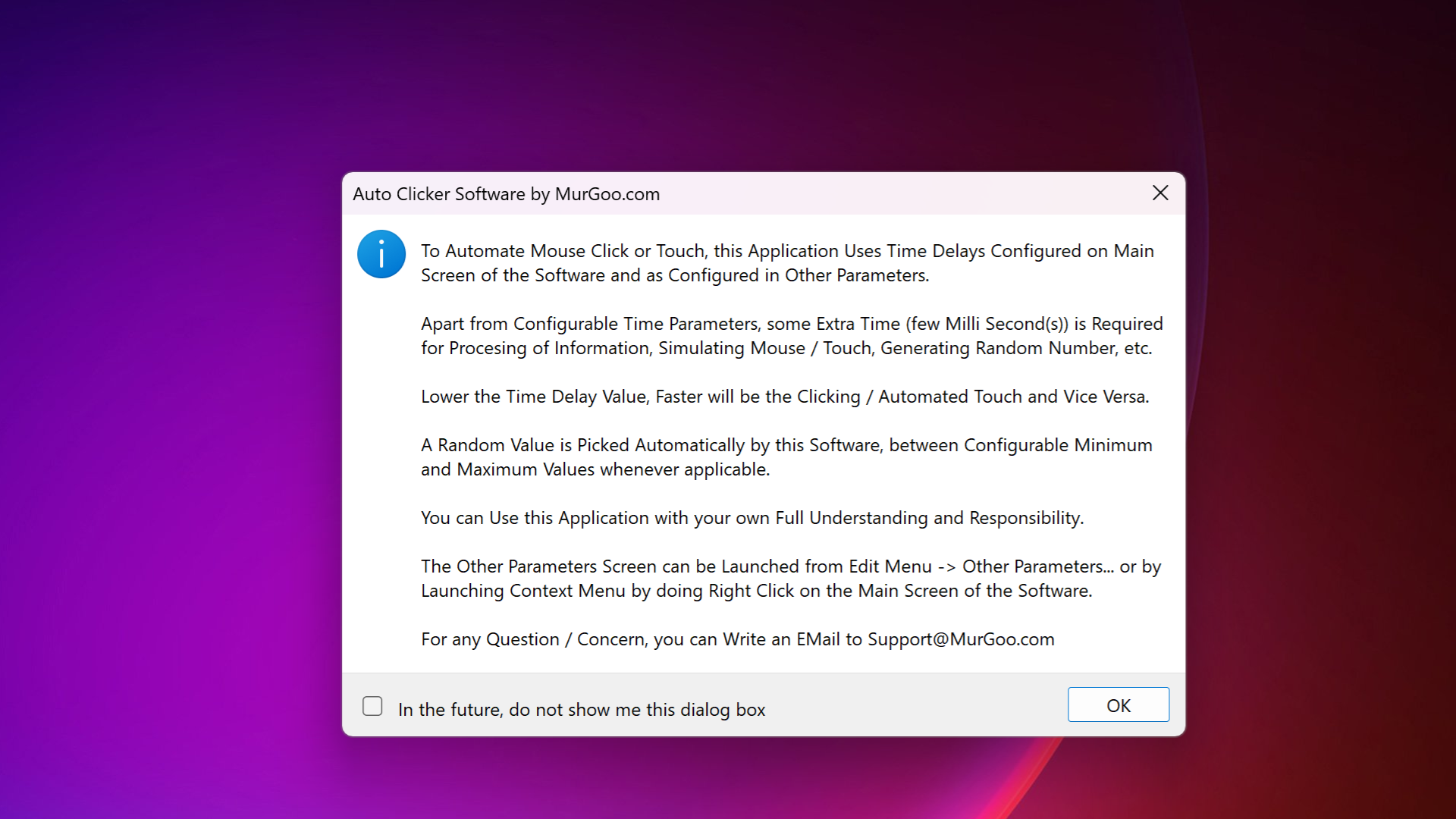 Auto Clicker Software Screenshot