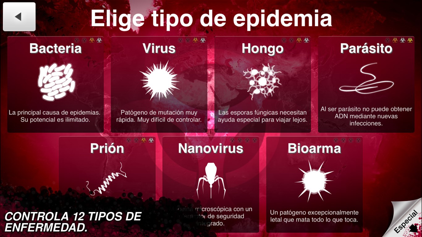 Captura de pantalla de Plague Inc.