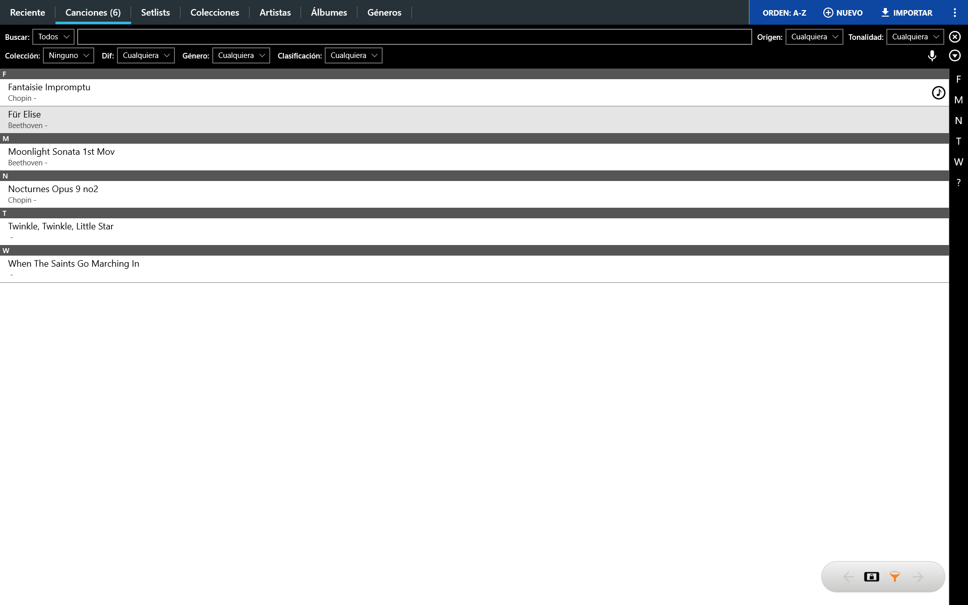 Captura de pantalla de MobileSheets