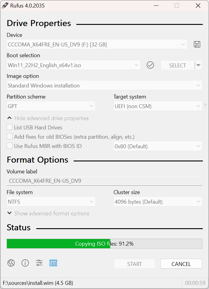 Rufus screenshot