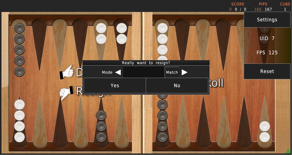 Captura de pantalla de Backgammon Reloaded