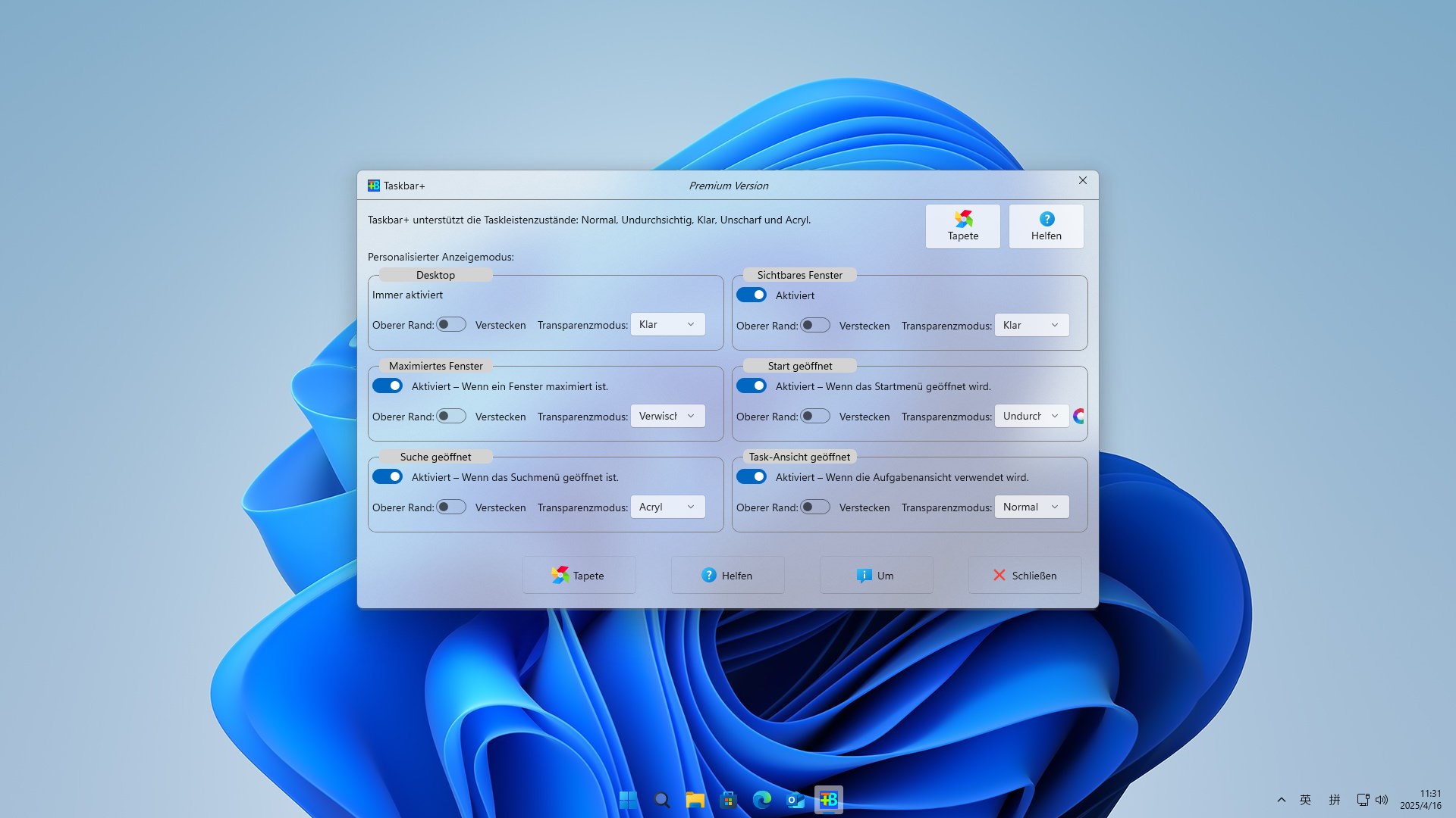 Taskbar+ Screenshot