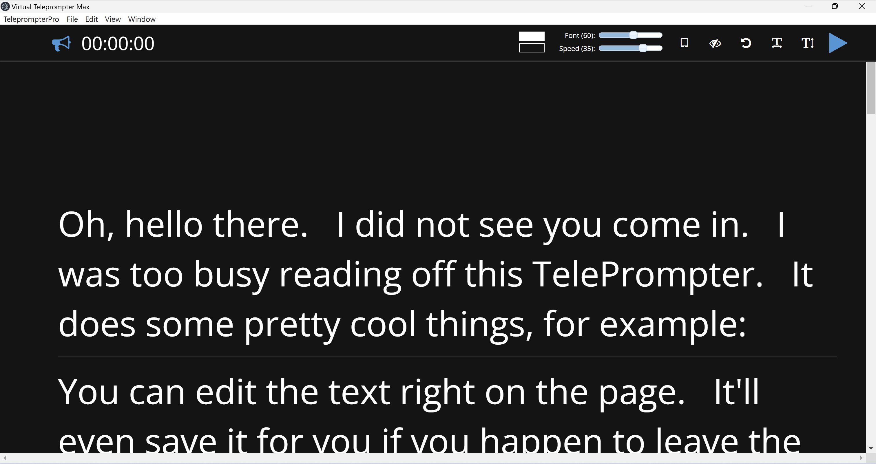 Teleprompter Pro` screenshot