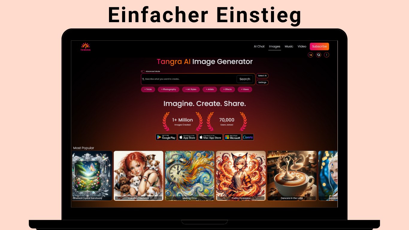 Tangra AI-Bildgenerator Screenshot