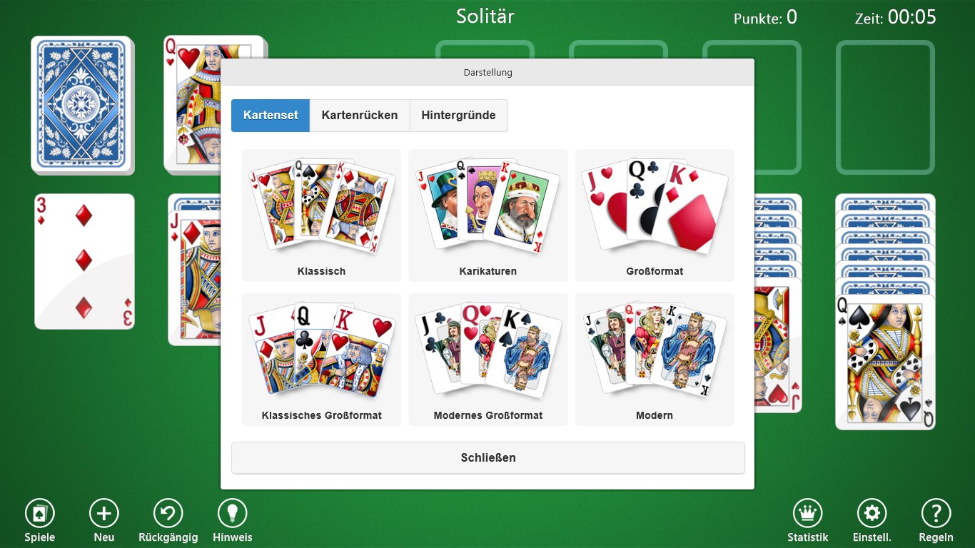 Solitär. Screenshot