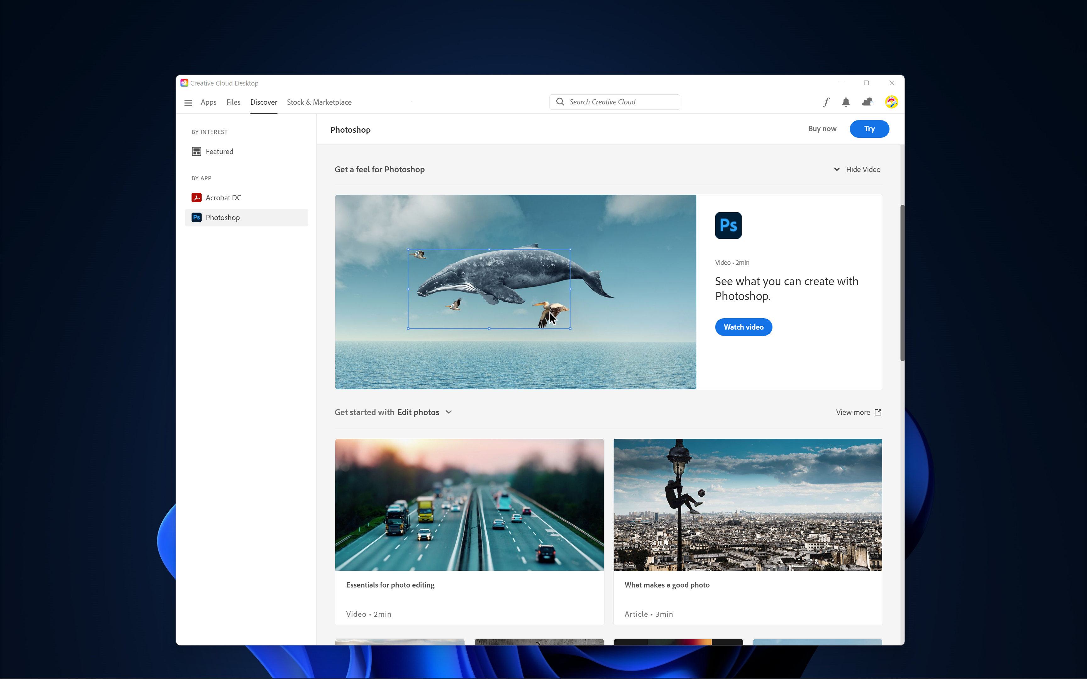 Adobe Creative Cloud Screenshot