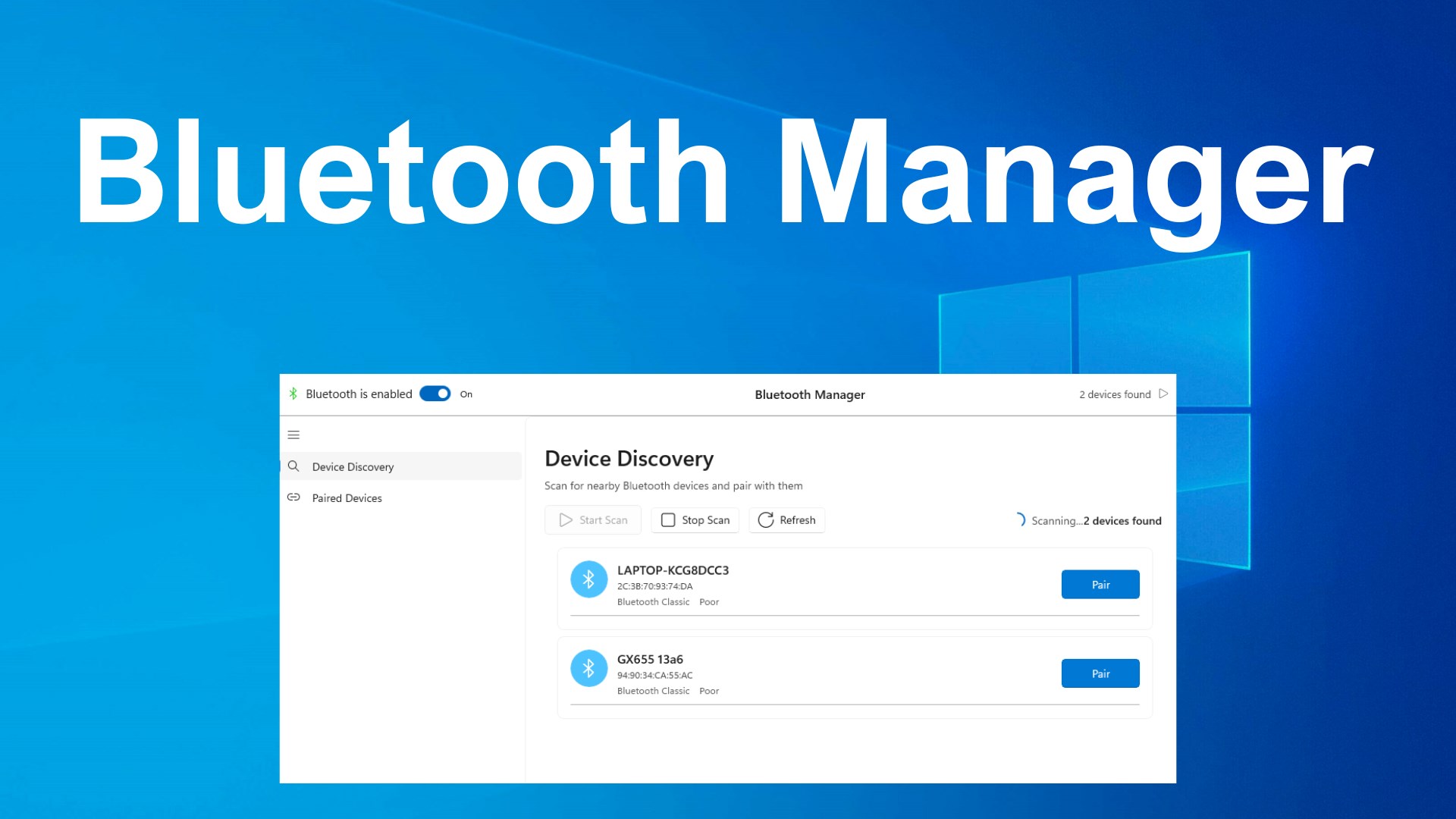 Bluetooth for Windows screenshot