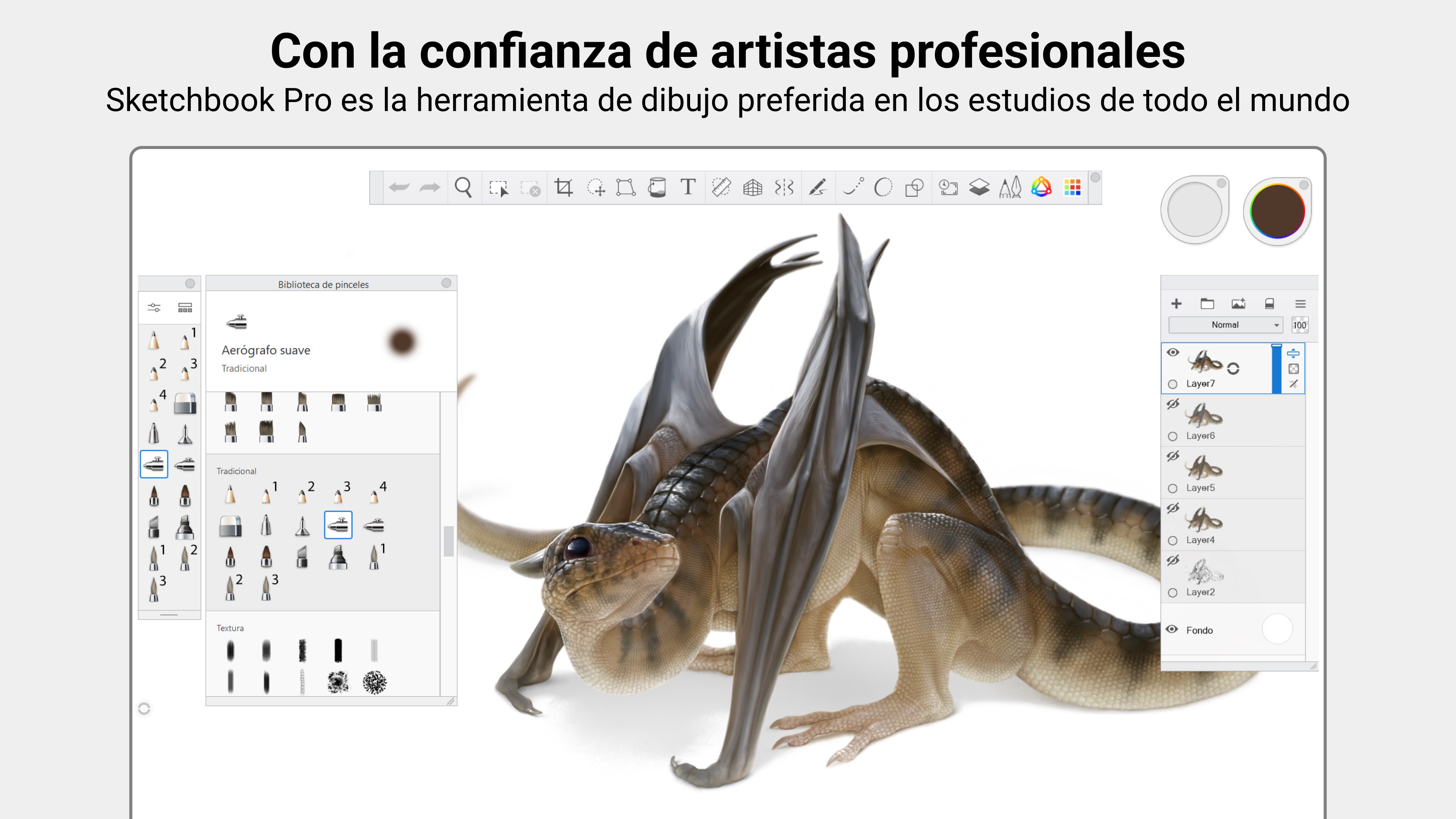 Captura de pantalla de Sketchbook Pro