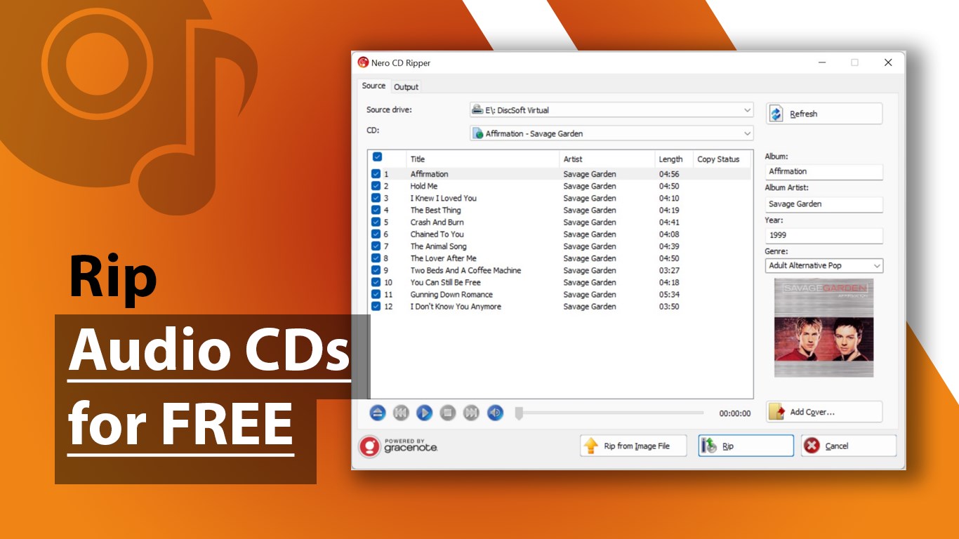 Captura de pantalla de CD Ripper by Nero