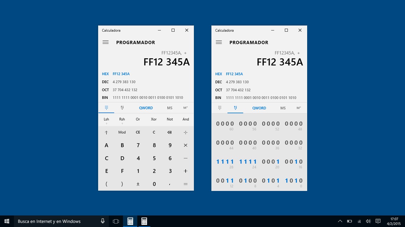 Captura de pantalla de Calculadora de Windows