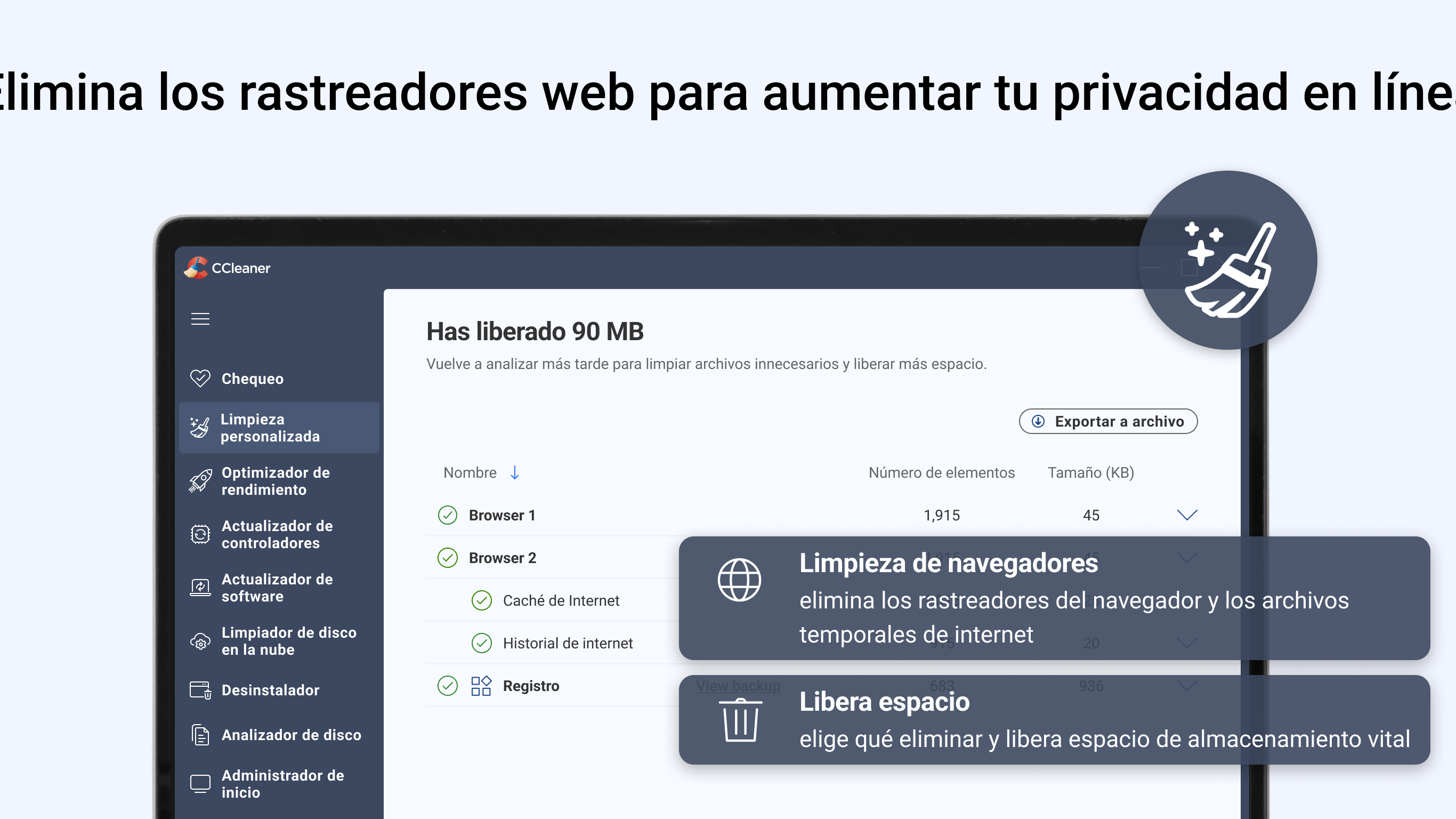Captura de pantalla de CCleaner