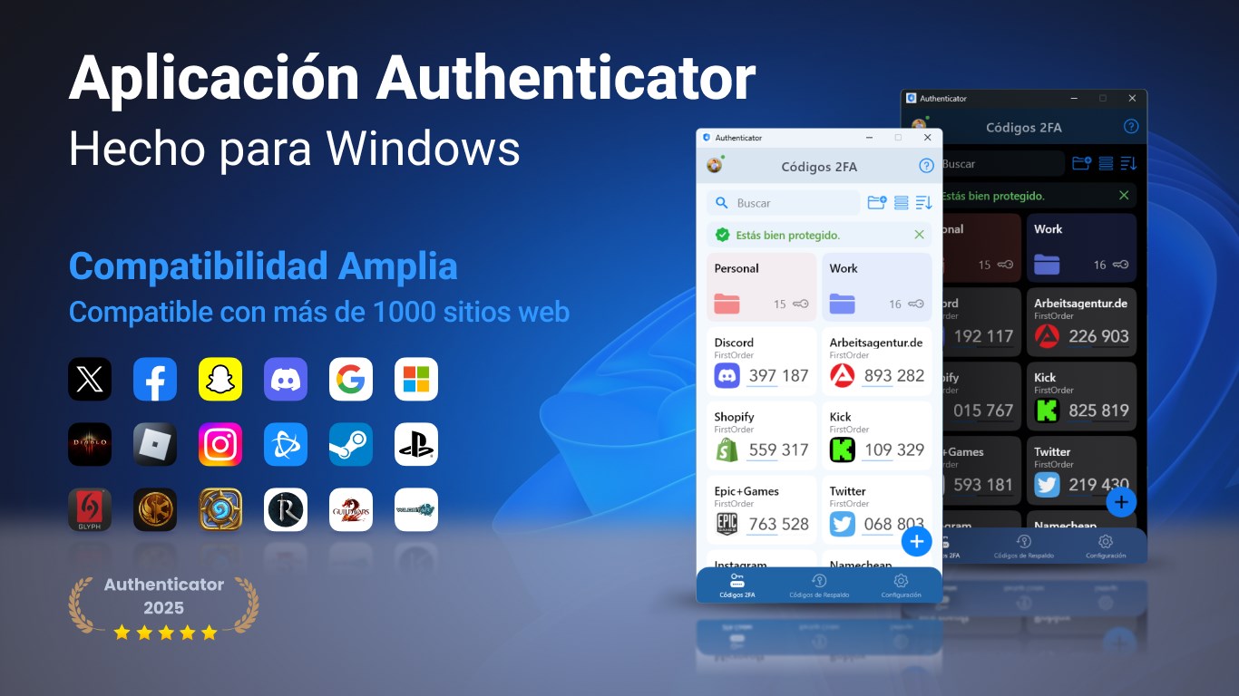 Captura de pantalla de Authenticator App · 2FA