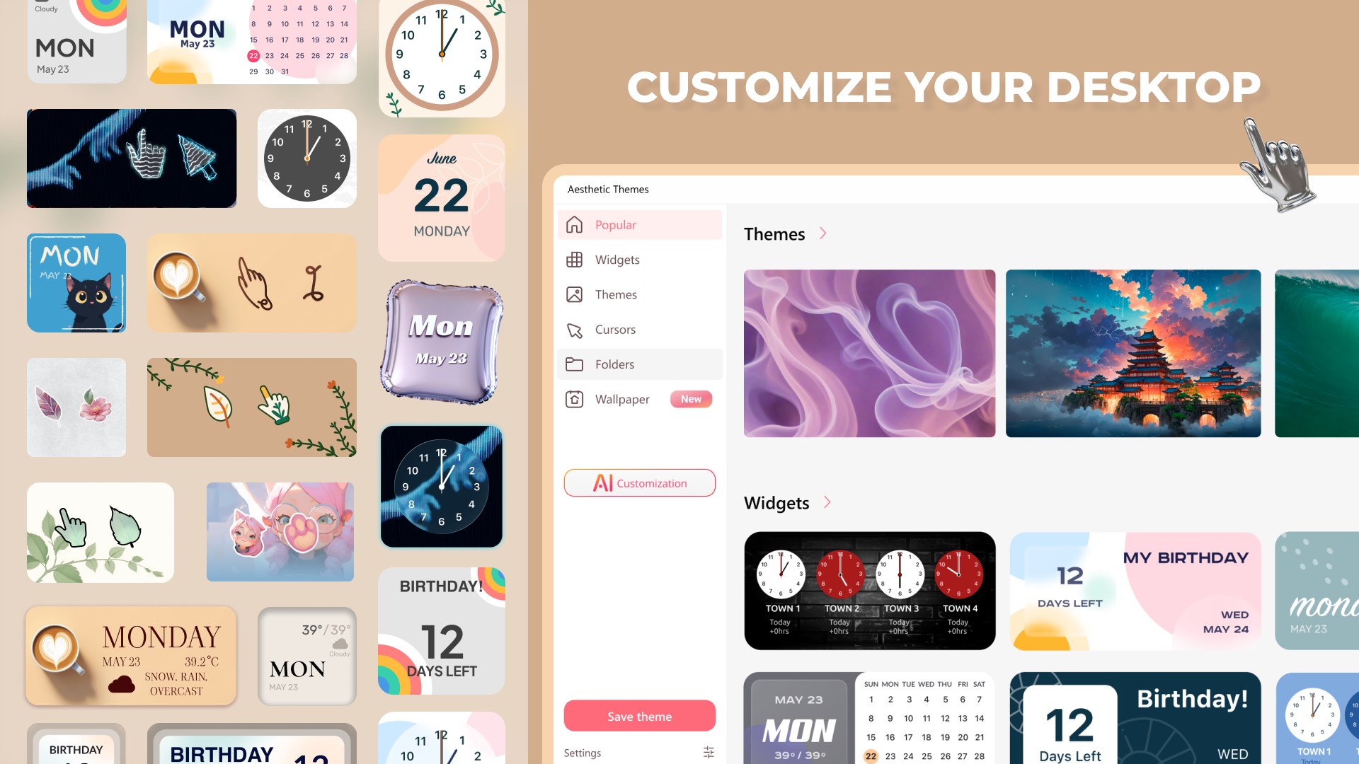 Captura de pantalla de Aesthetic Themes - Desktop Customization