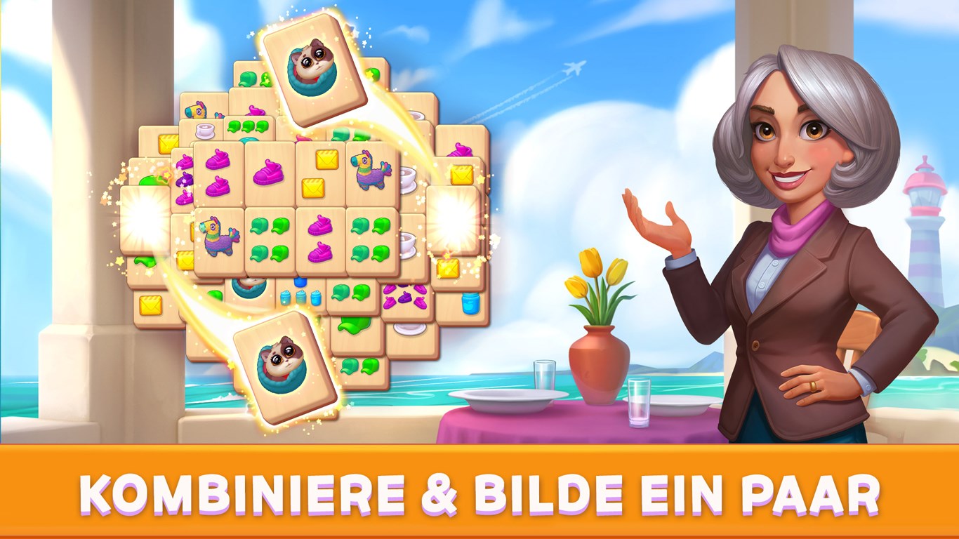 Mary's Mahjong: Städte Renovieren und Design Spiele Screenshot