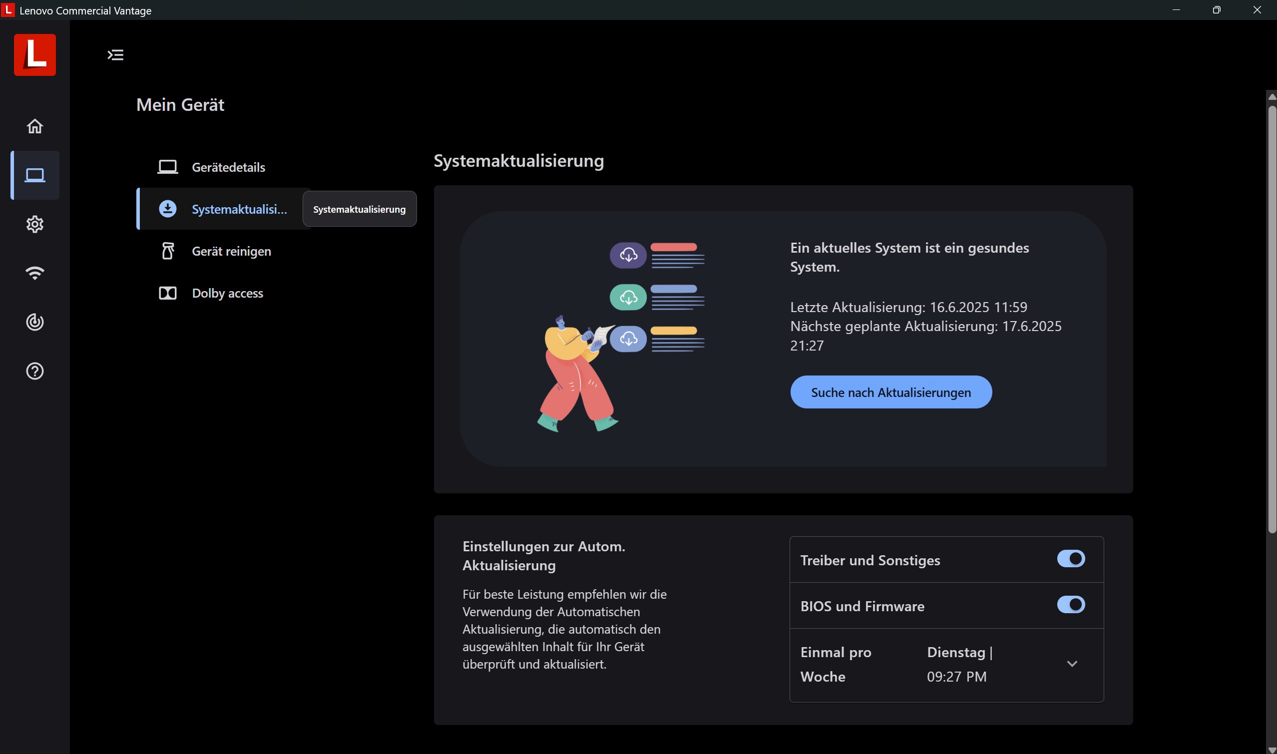 Lenovo Commercial Vantage Screenshot
