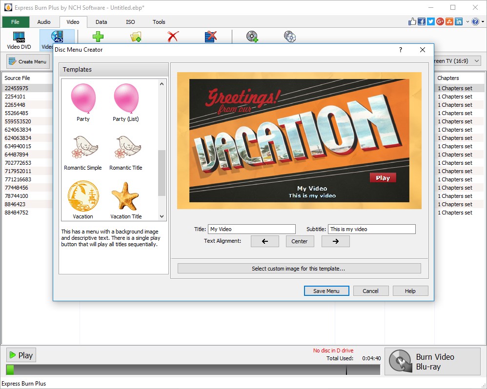 Express Burn Screenshot