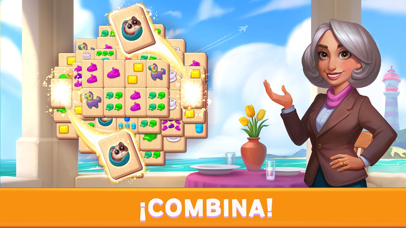 Captura de pantalla de Mary's Mahjong: Reconstruir casas en la ciudad