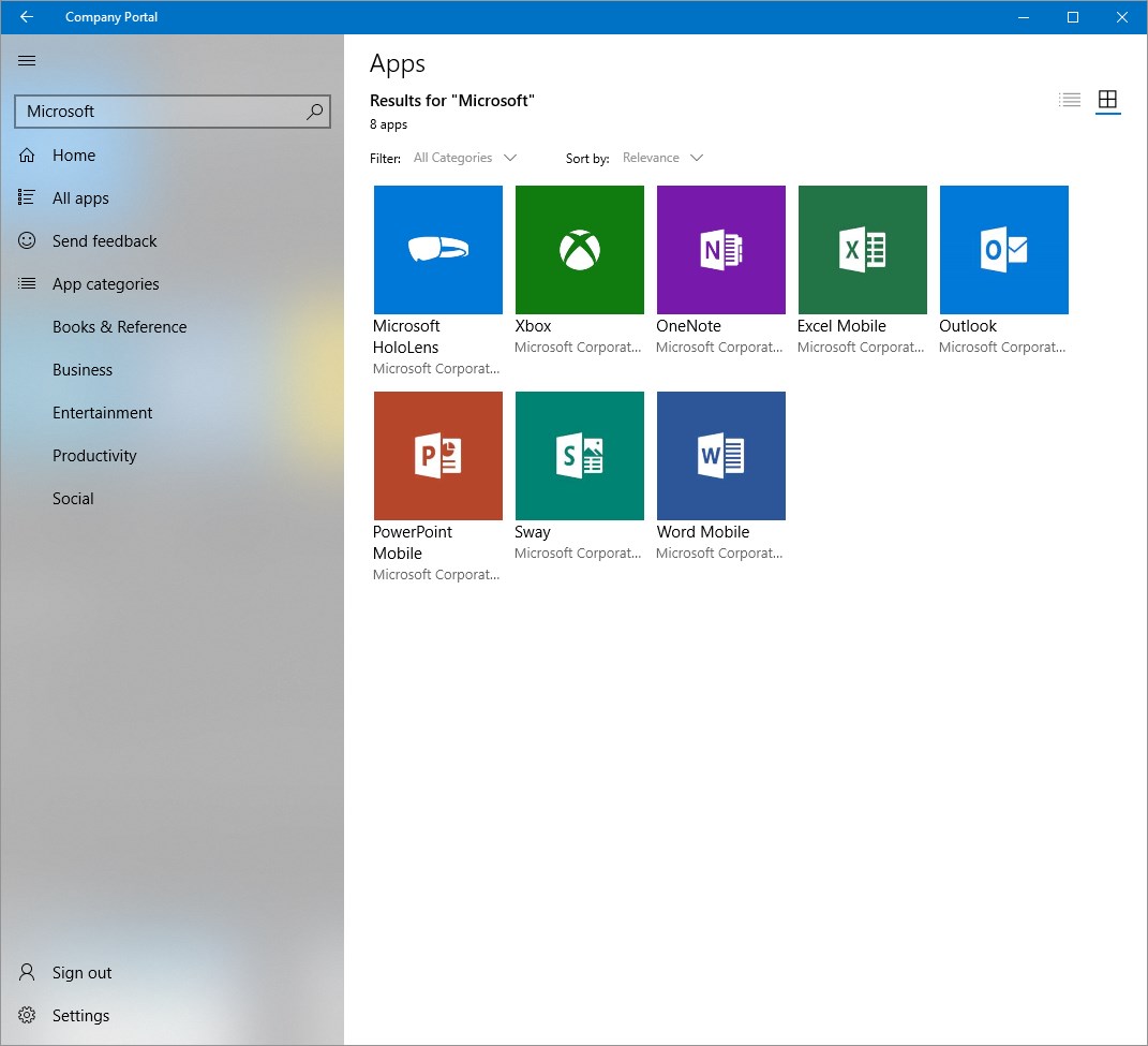 Company Portal screenshot