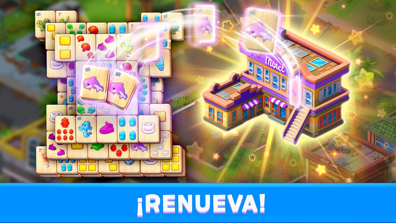 Captura de pantalla de Mary's Mahjong: Reconstruir casas en la ciudad
