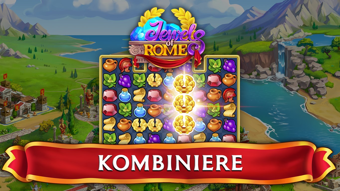 Jewels of Rome: 3-Gewinnt rätsel Spiel Screenshot