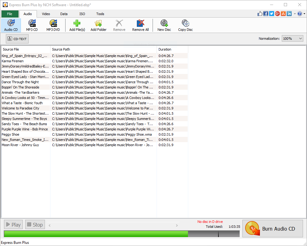 Express Burn Screenshot