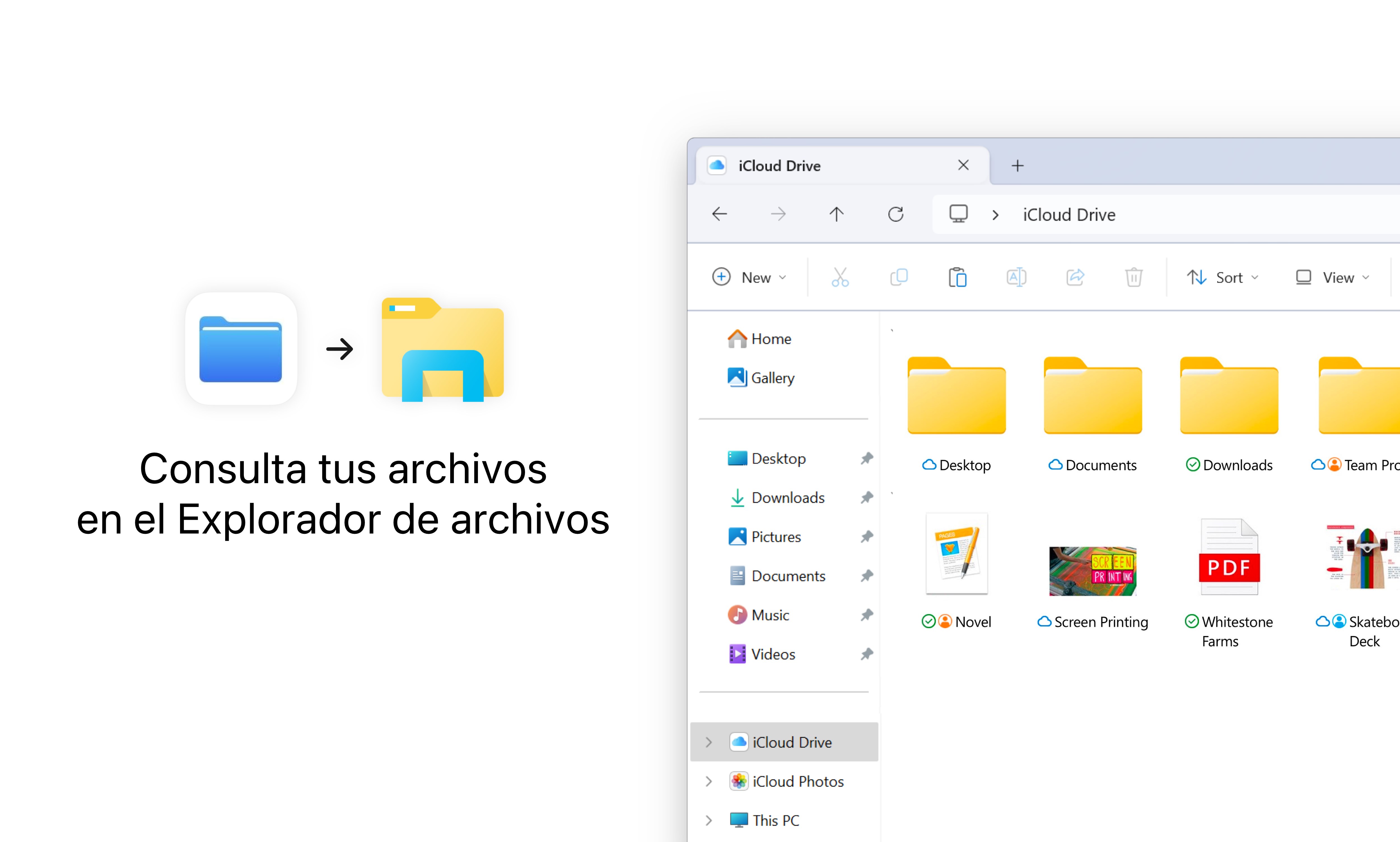 Captura de pantalla de iCloud