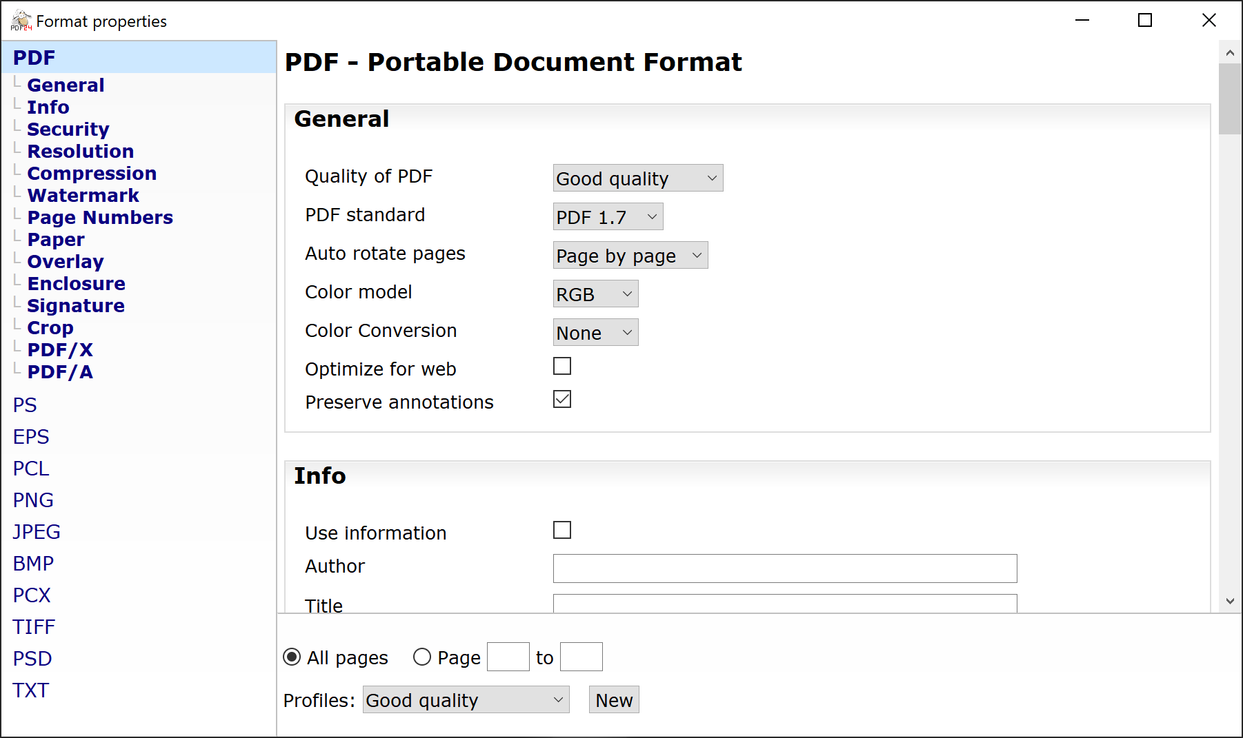 Captura de pantalla de PDF24 Creator