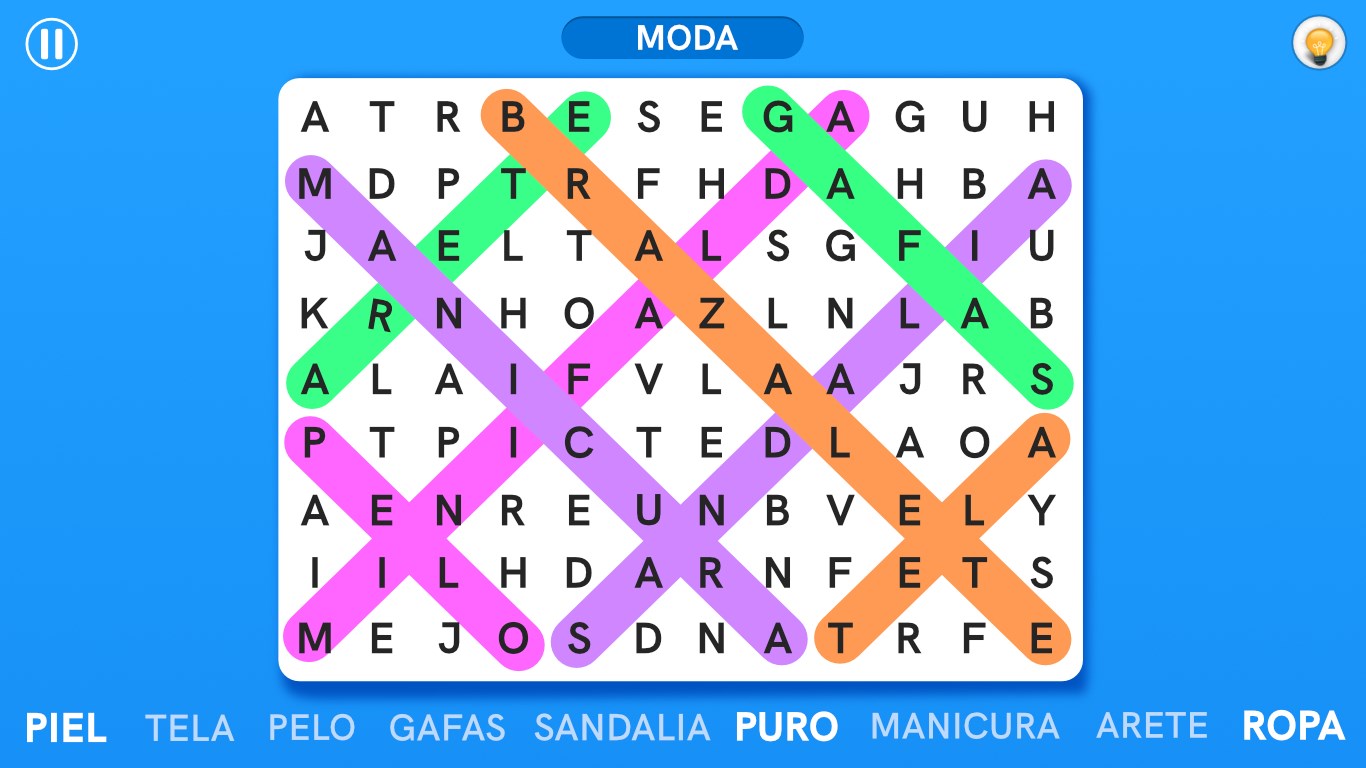 Captura de pantalla de Sopa de Letras: Español