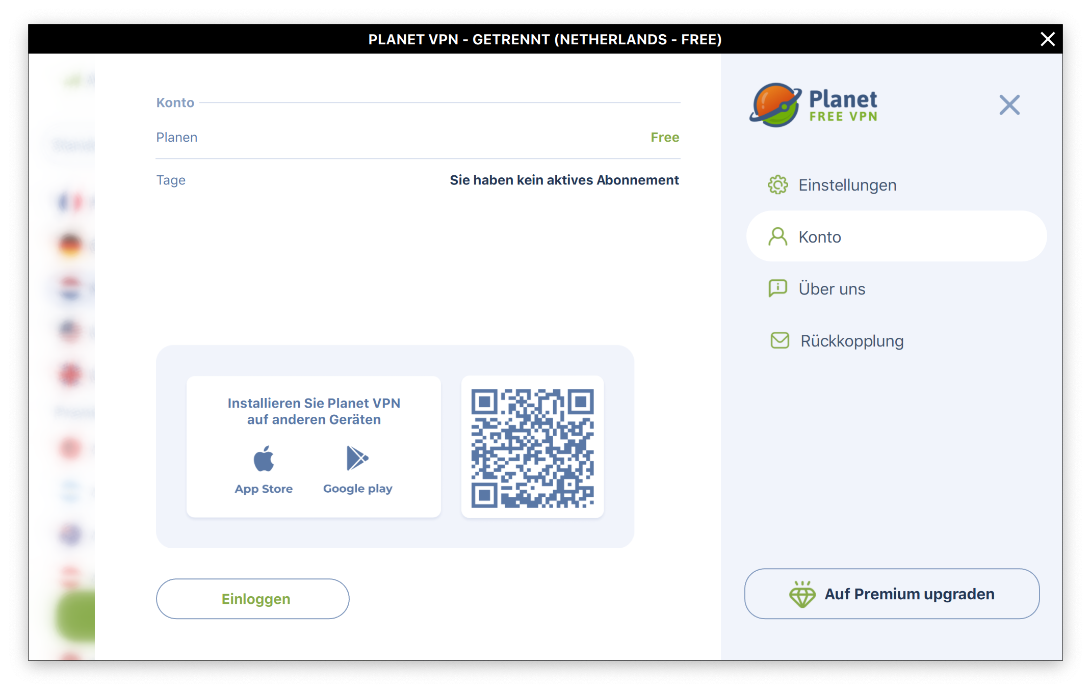 Unbegrenztes VPN - Planet VPN Screenshot