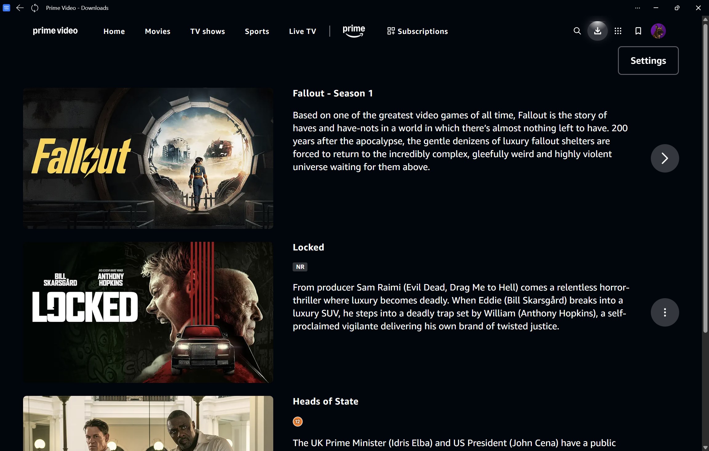 Prime Video for Windows screenshot