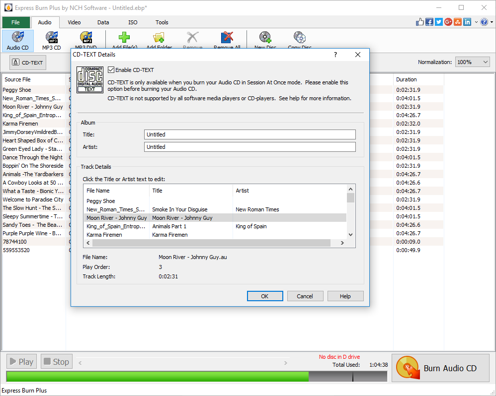 Express Burn Screenshot
